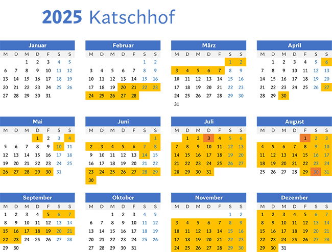 Katschhof Belegung 2025